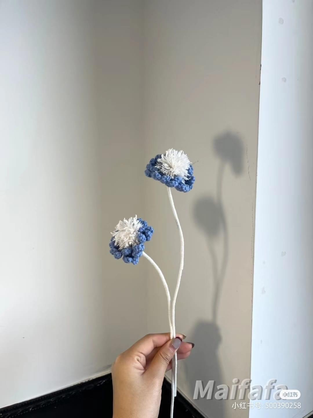 Crochet Pattern for Blue Delphinium and Marguerite Flowers