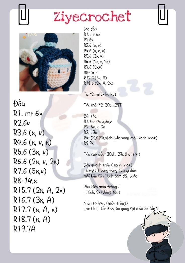 Crochet Pattern for Blue Forgetful Machine Character from Demon Path