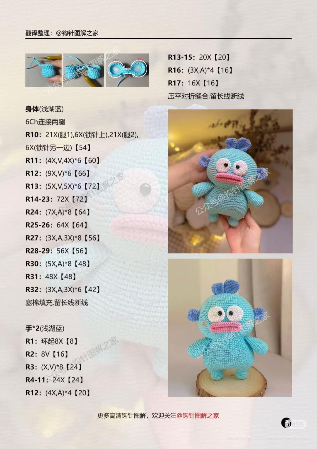 Crochet Pattern for Blue Hamton the Mermaid Doll