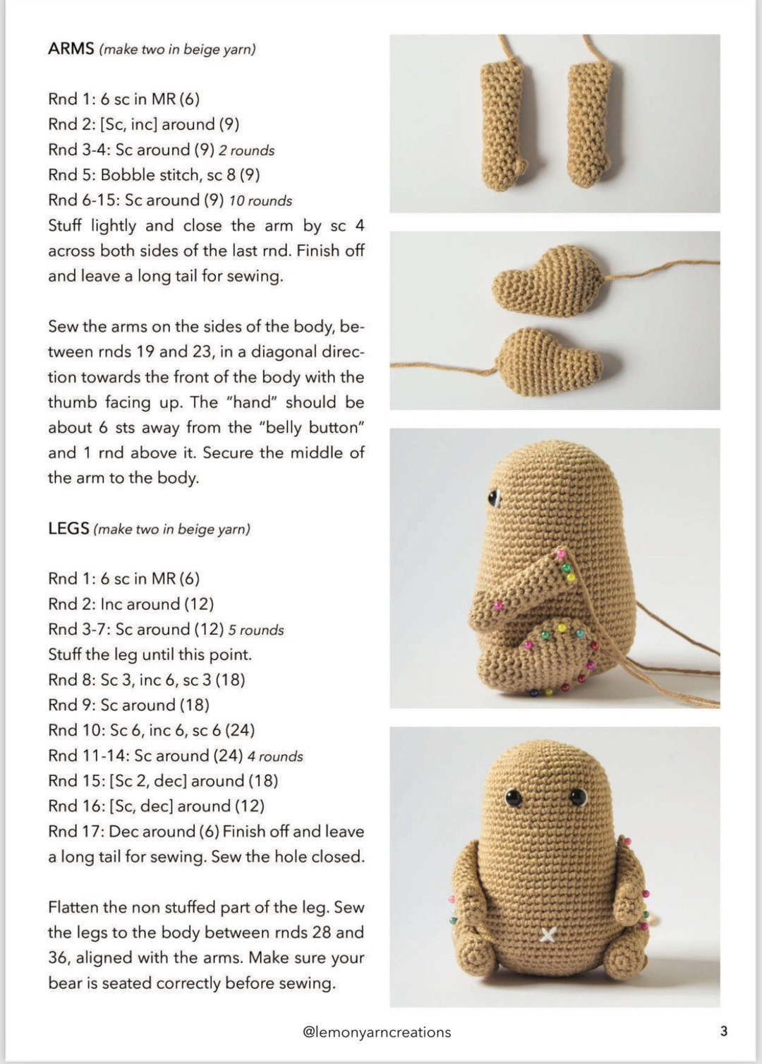 Crochet Pattern for Brownie the Circus Bear