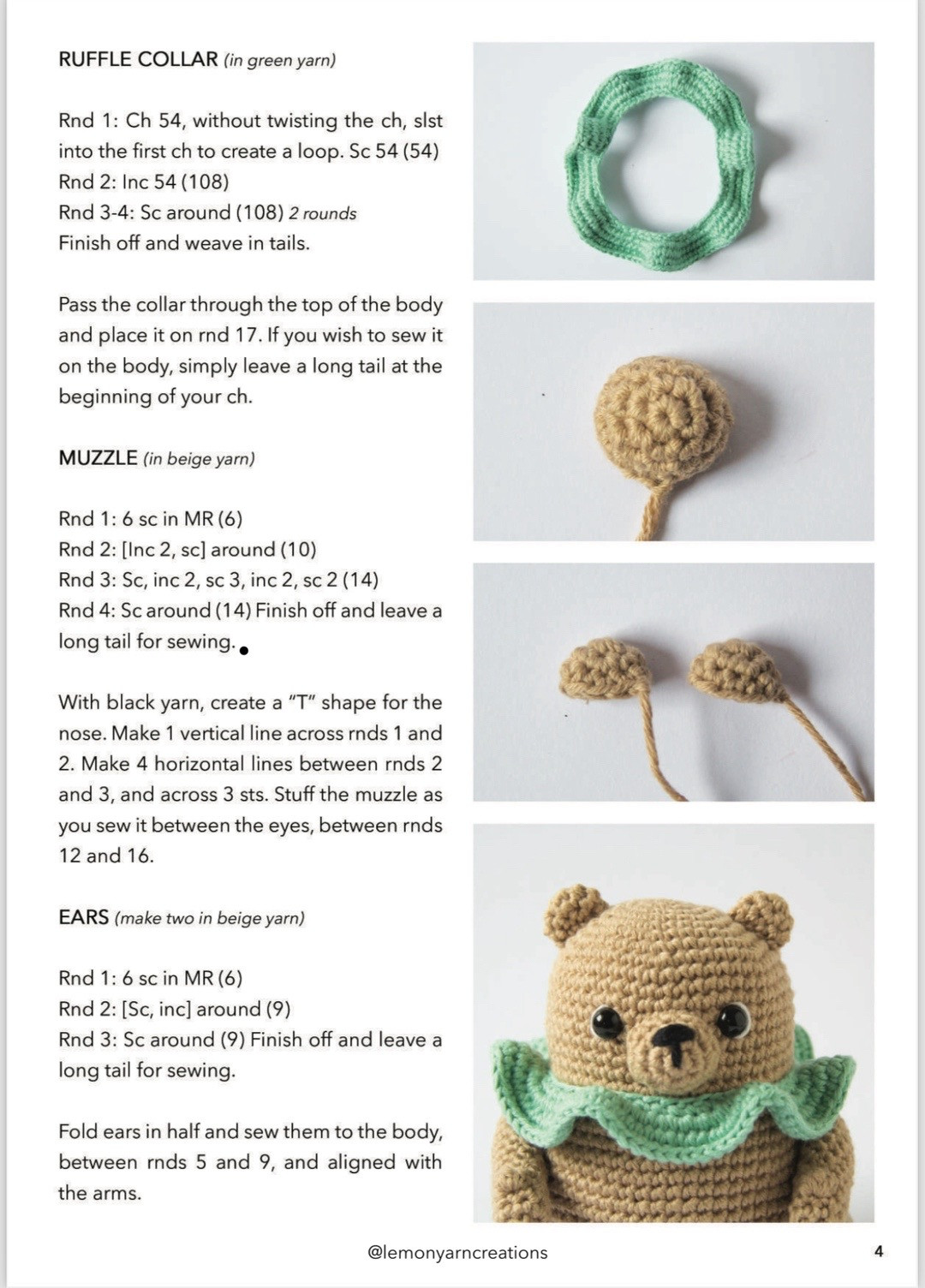 Crochet Pattern for Brownie the Circus Bear