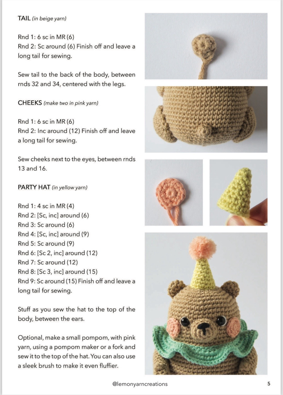 Crochet Pattern for Brownie the Circus Bear