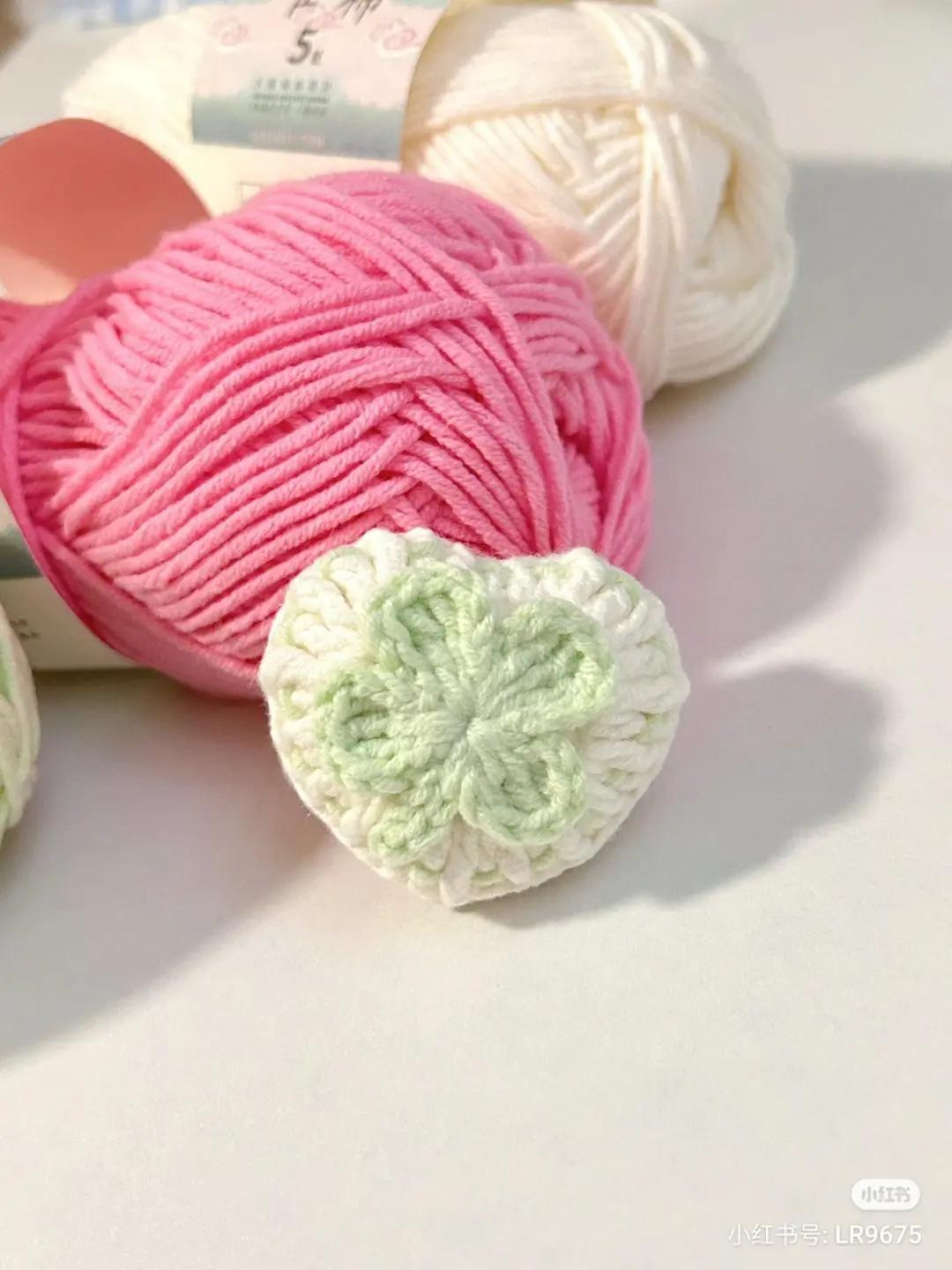 Crochet Pattern for Butterfly and Four-Leaf Clover Heart Keychains