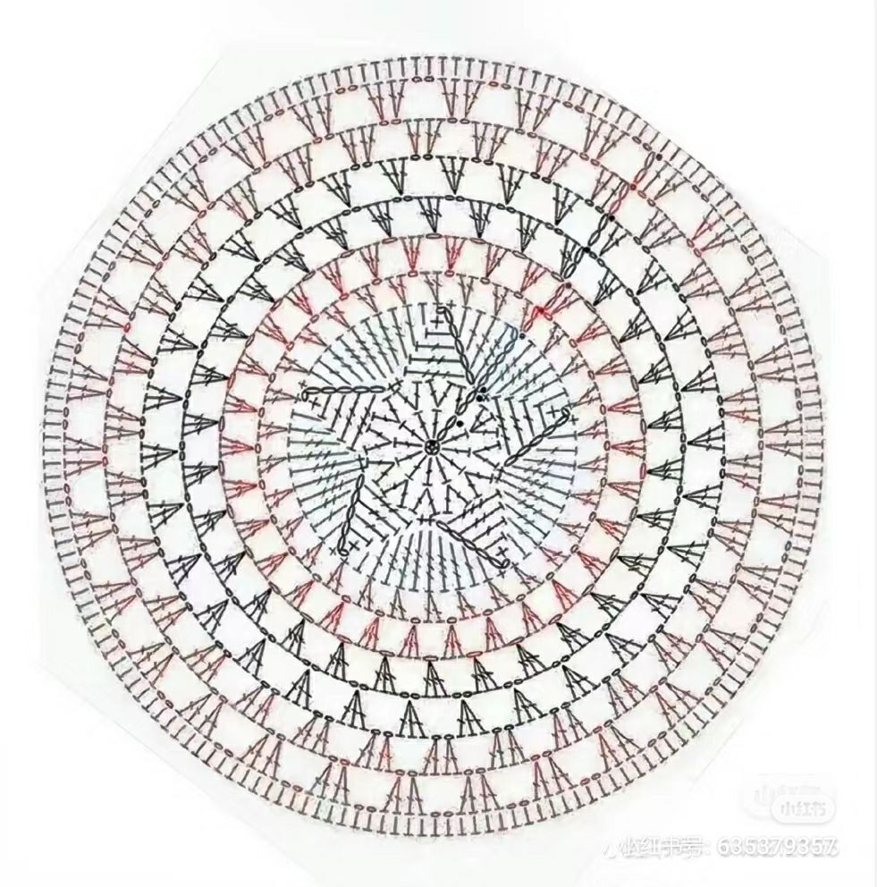 Crochet Pattern for Celestial Round Fan with Star, Moon, and Sun Motifs