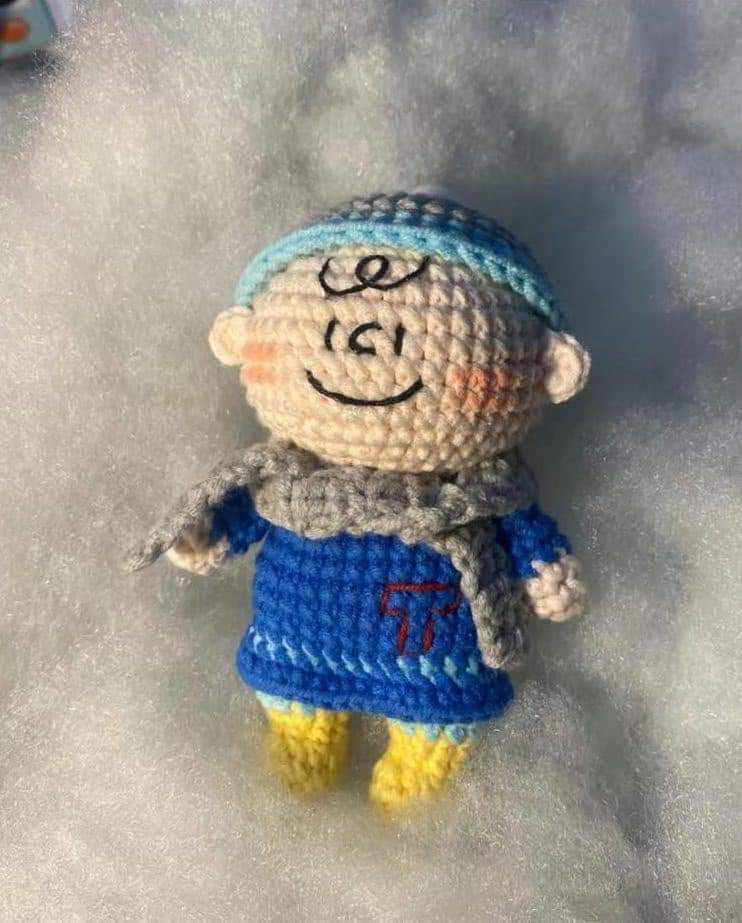 Crochet Pattern for Charlie Brown Doll with Hat and Scarf