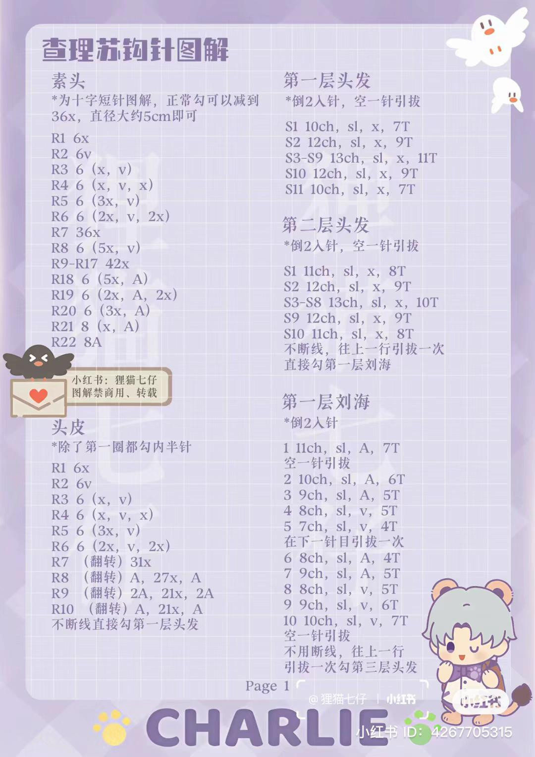 Crochet Pattern for Charlie Su Lion Boy Doll with Grey Hair