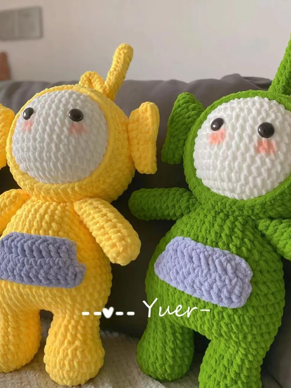 Crochet Pattern for Colorful Teletubby Amigurumi Dolls with Detailed Instructions
