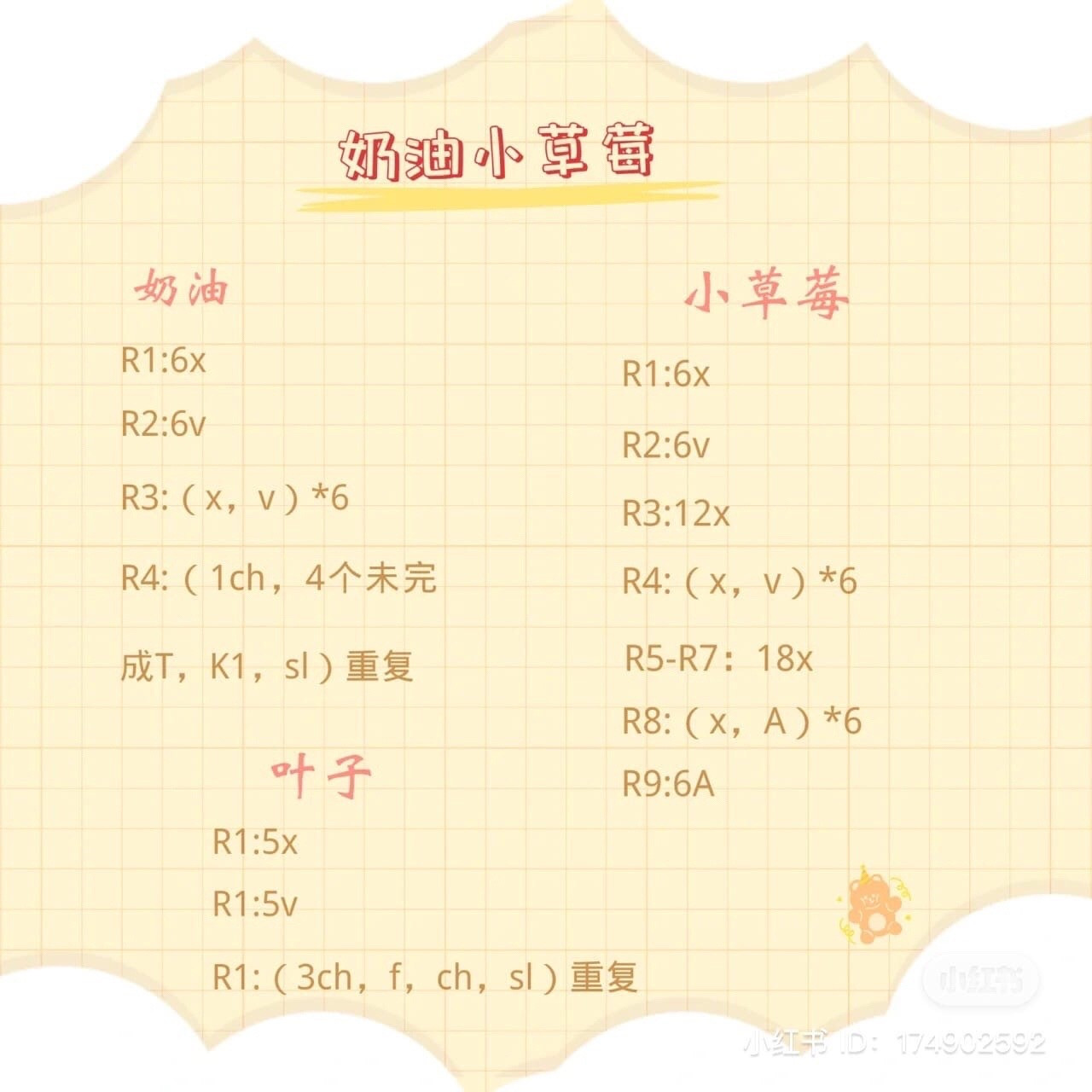 Crochet Pattern for Creamy Little Strawberry and Minnie Mouse Amigurumi Dolls