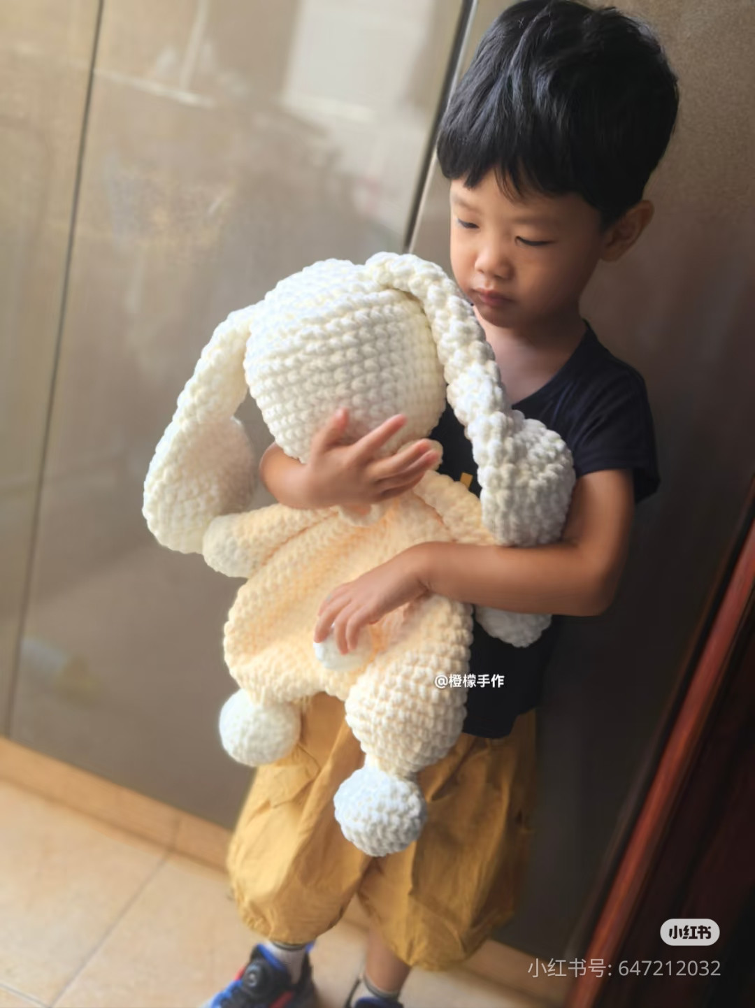 Crochet Pattern for Creamy White and Yellow Bunny Doll