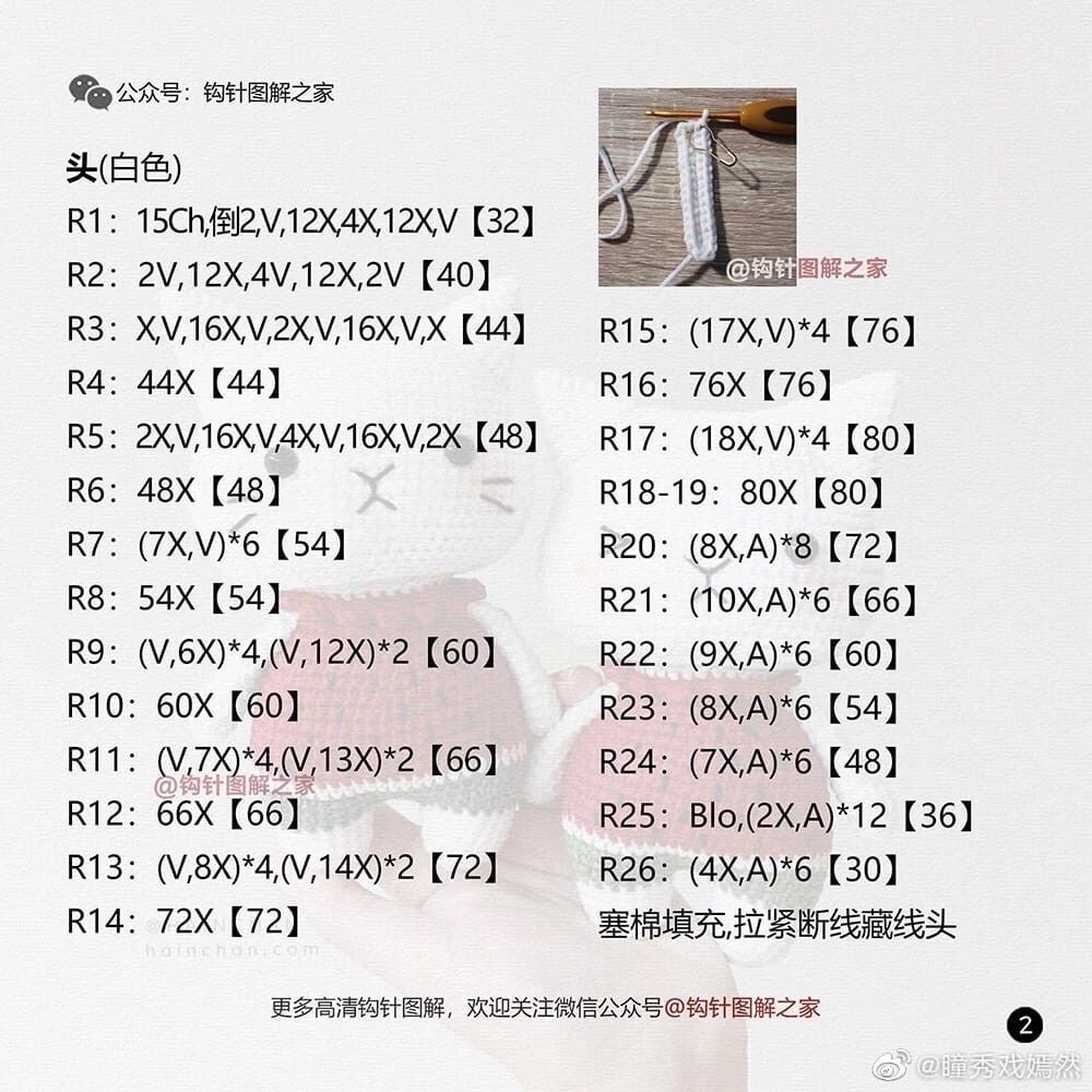 Crochet Pattern for Cute Amigurumi Cat Doll