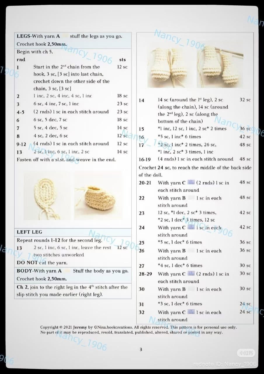 Crochet Pattern for Cute Boy Amigurumi Dolls with Overalls and Beanies