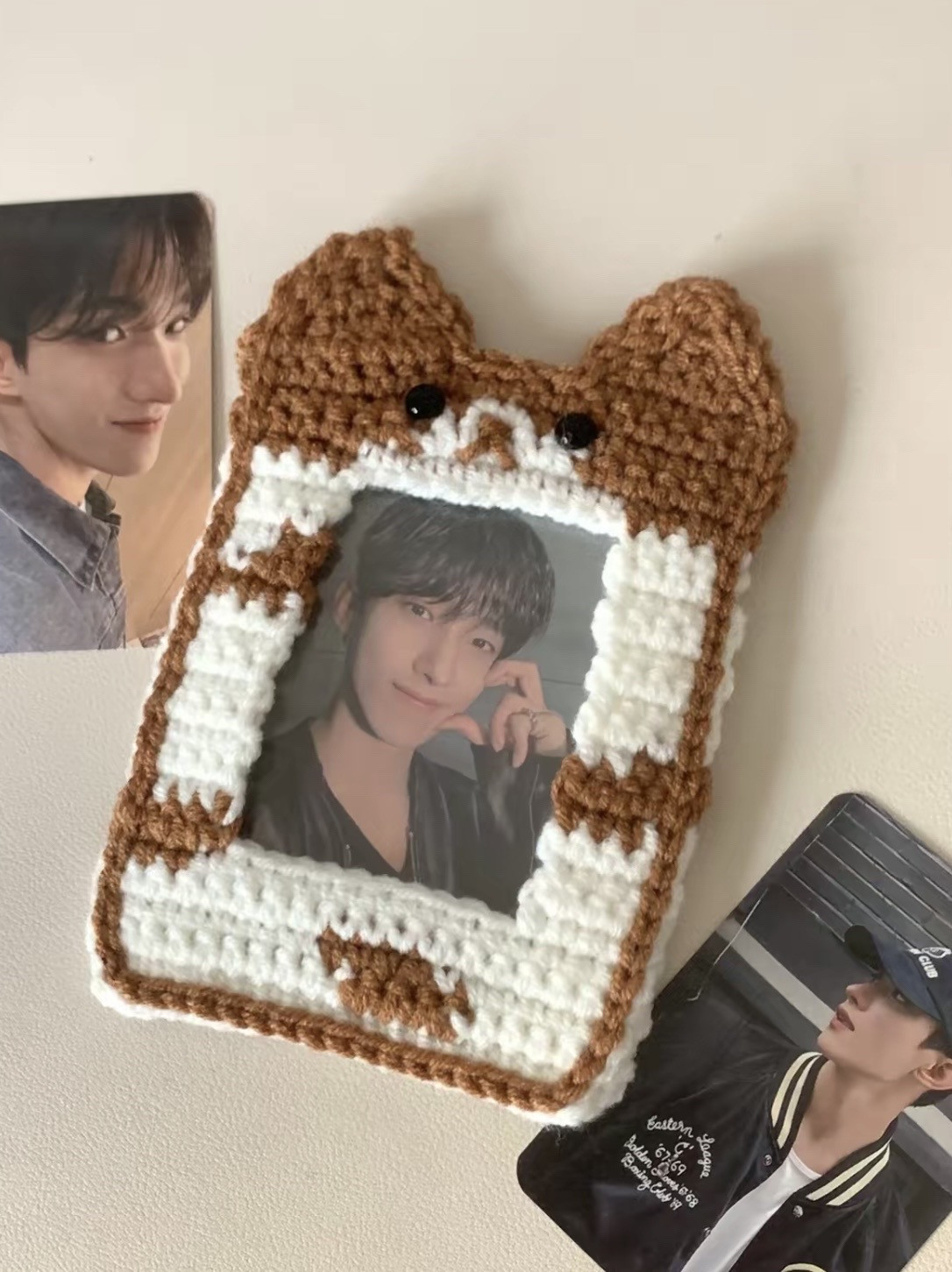 Crochet Pattern for Cute Bunny Ears Photo Card Holder