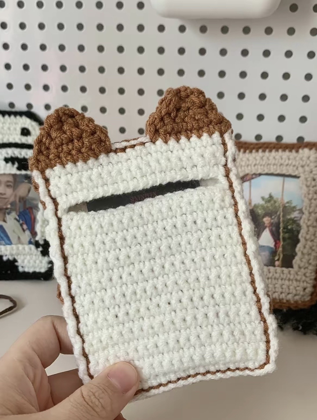 Crochet Pattern for Cute Bunny Ears Photo Card Holder