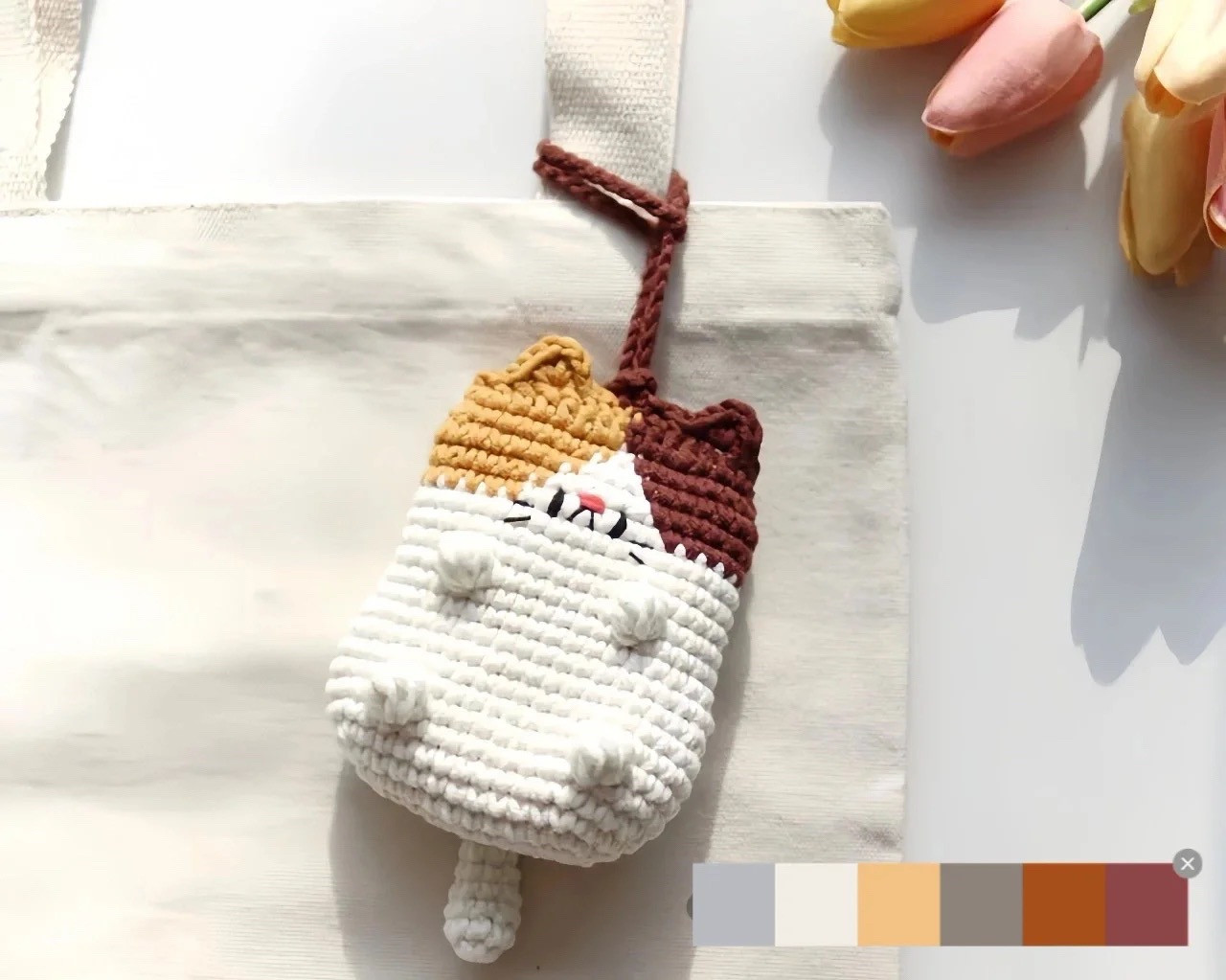 Crochet Pattern for Cute Cat Ear Coin Purse