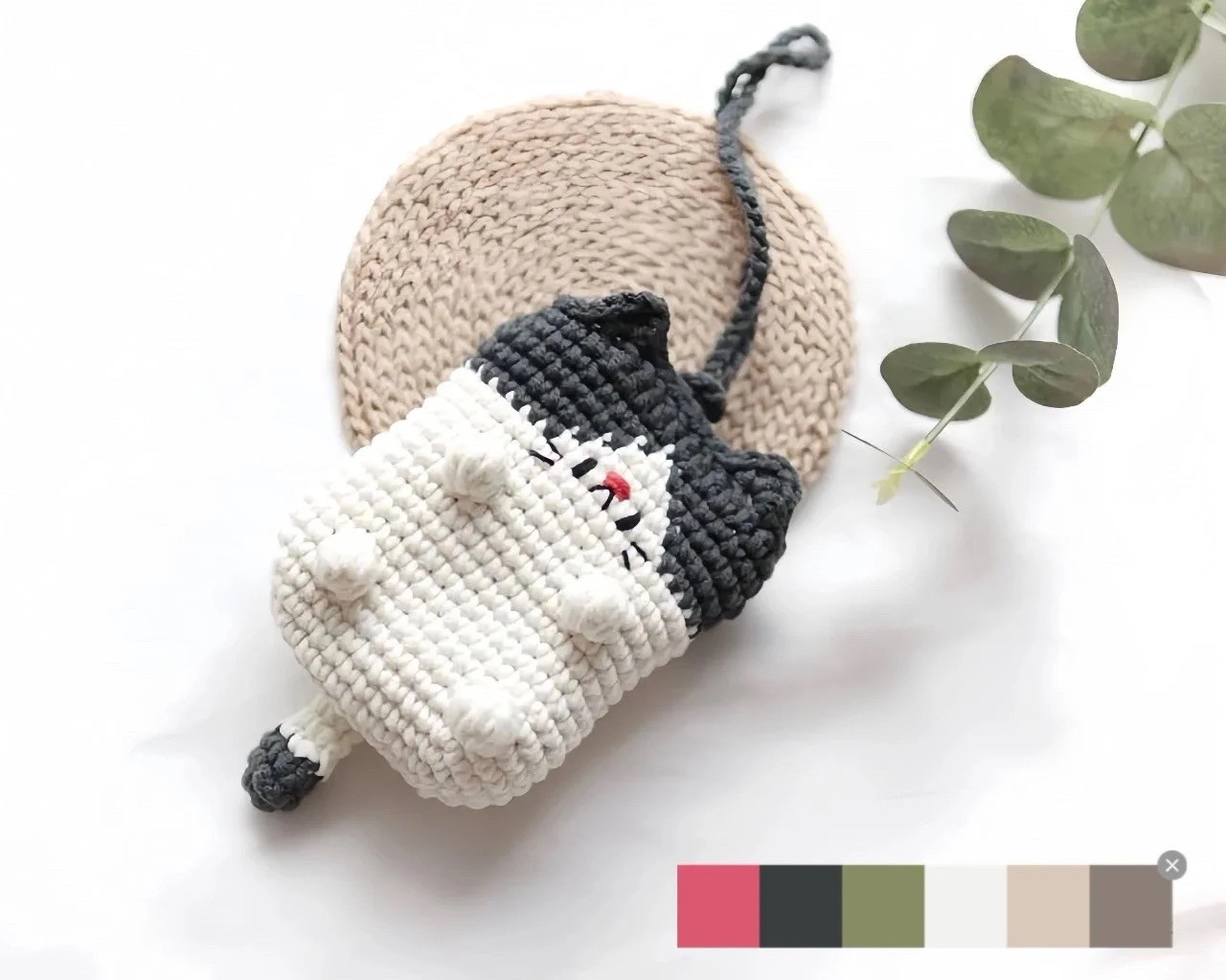 Crochet Pattern for Cute Cat Ear Coin Purse