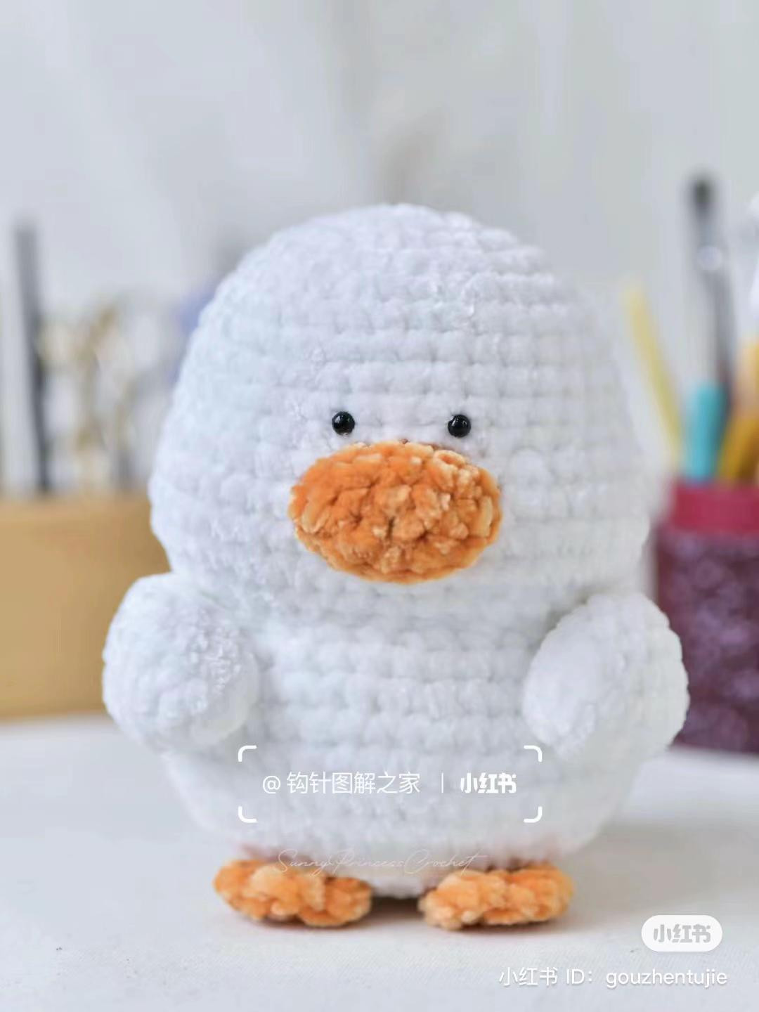 Crochet Pattern for Cute Chubby Chicken and Duck Amigurumi Dolls