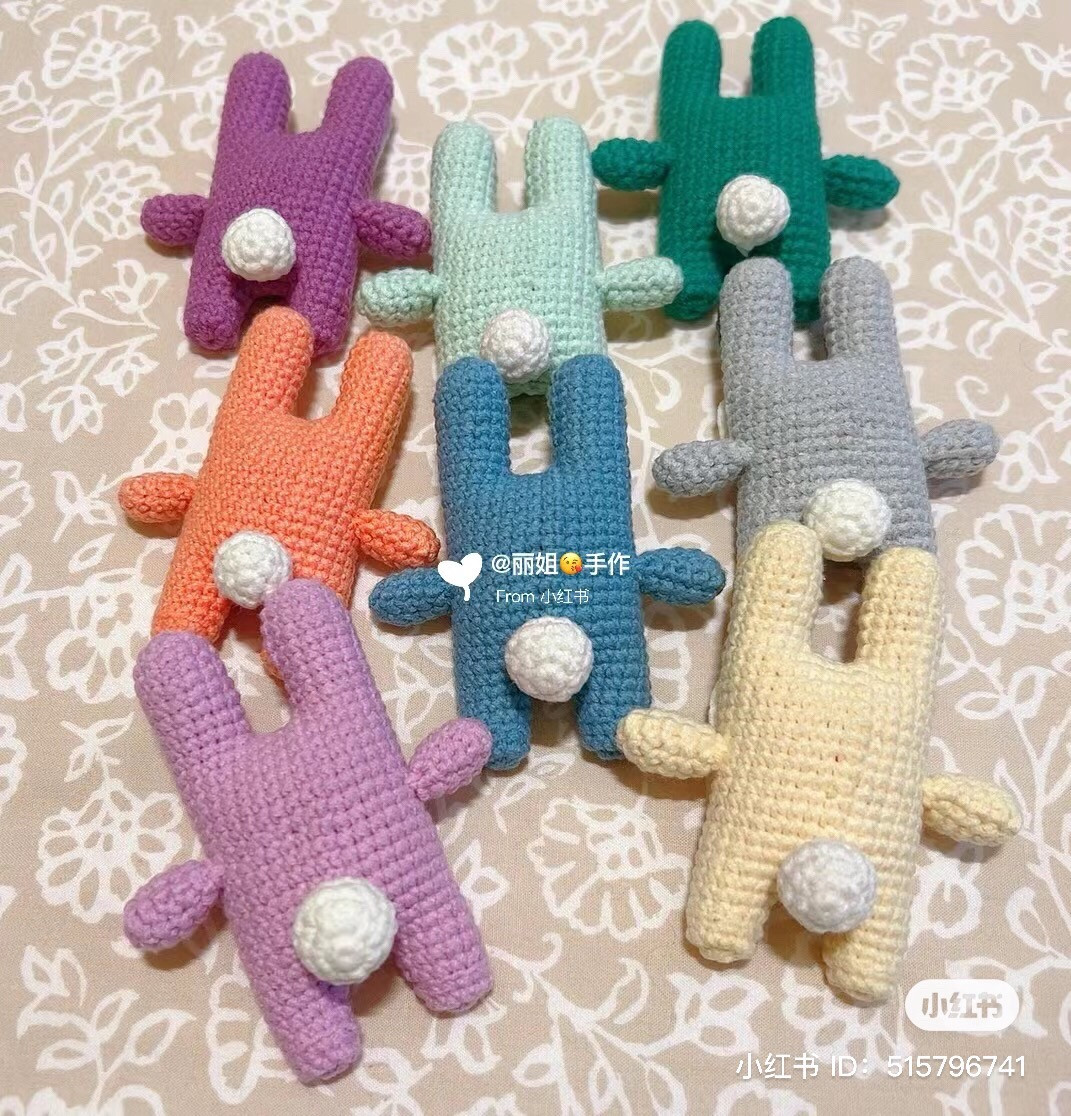 Crochet Pattern for Cute Colorful Bunny Amigurumi Doll