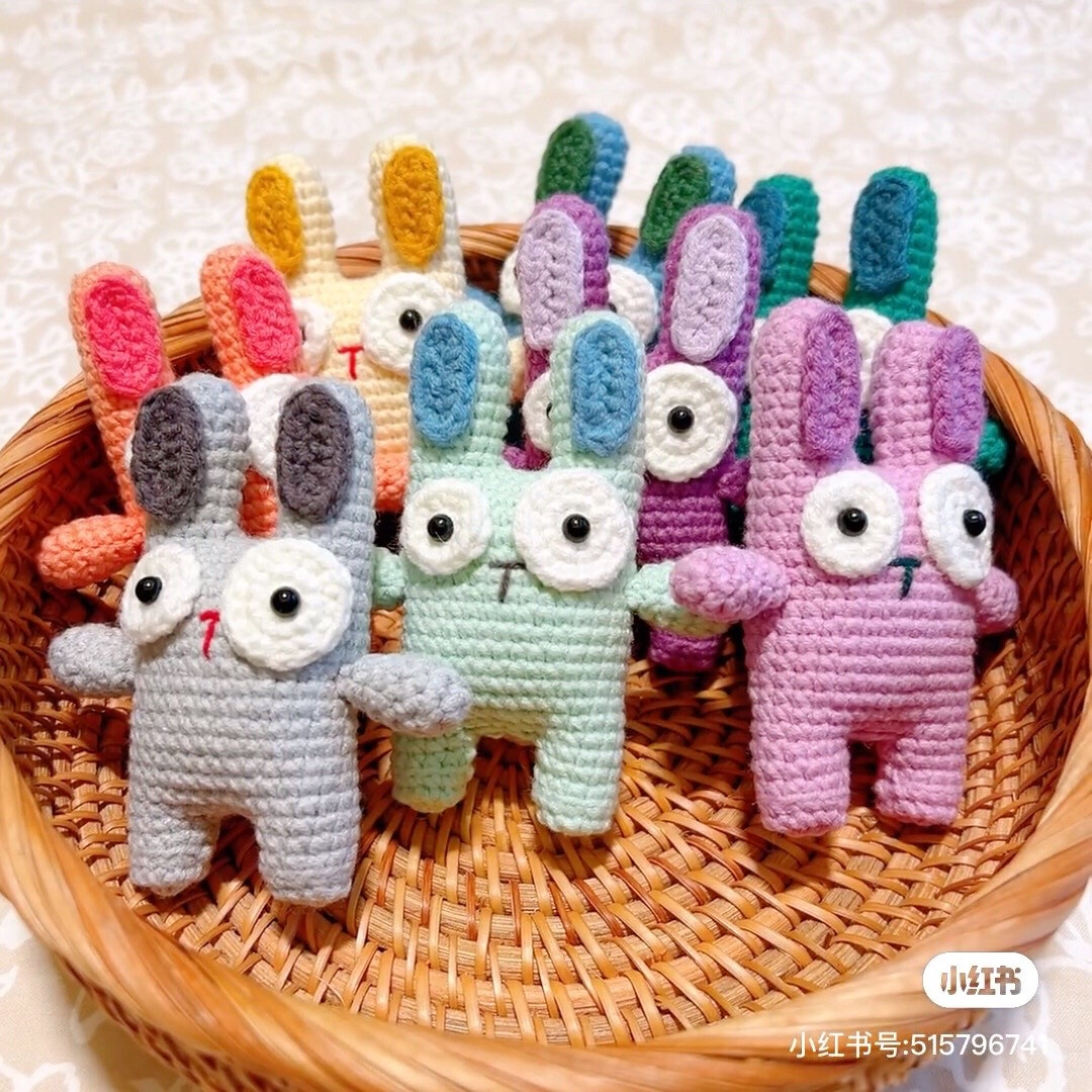 Crochet Pattern for Cute Colorful Bunny Amigurumi Doll