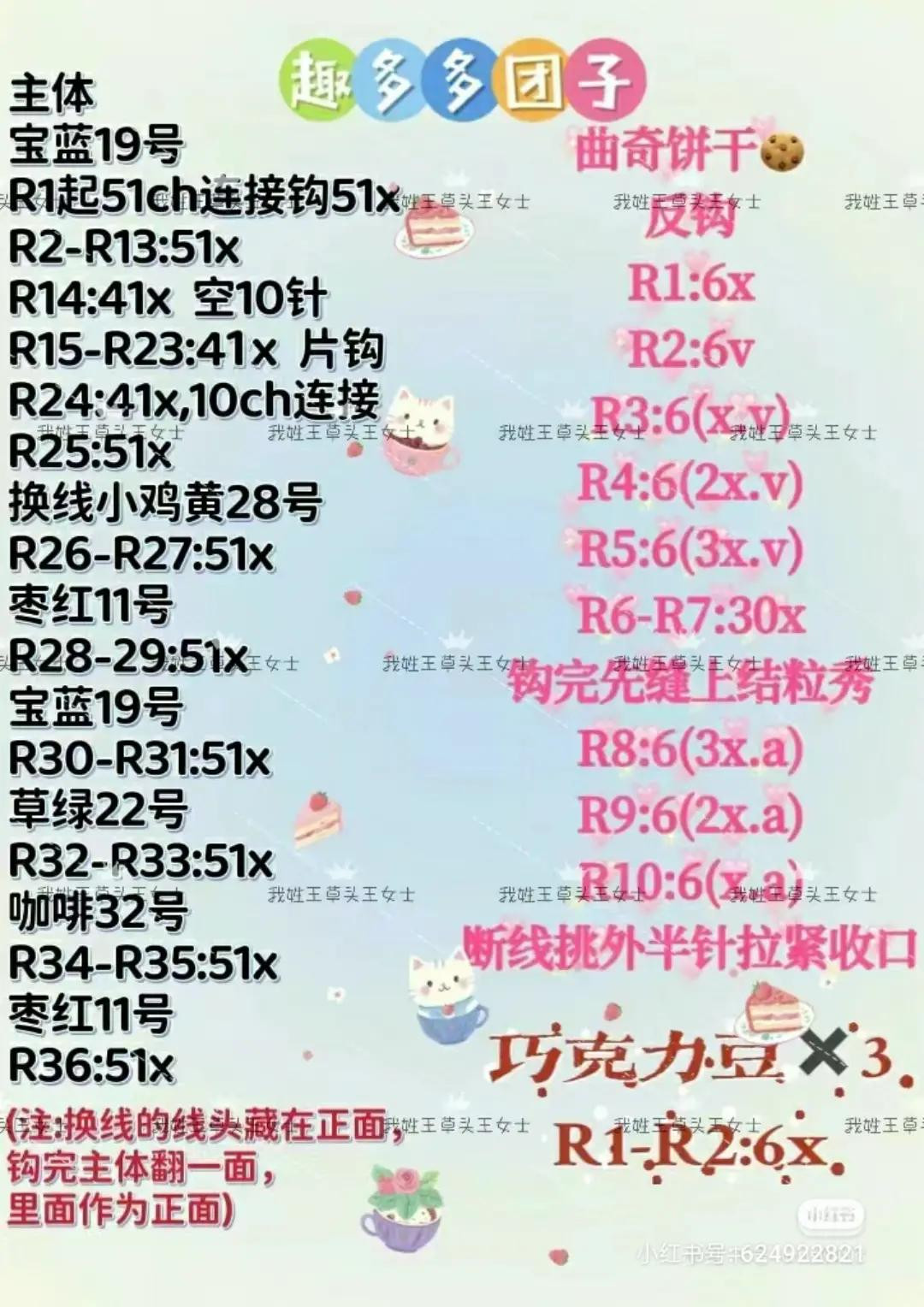 Crochet Pattern for Cute Cookie Character Pillow and Amigurumi Doll with Detailed Instructions