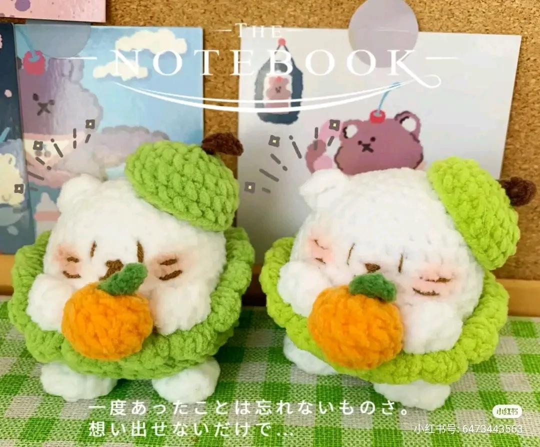 Crochet Pattern for Cute Fruit Bear in Apple Outfit