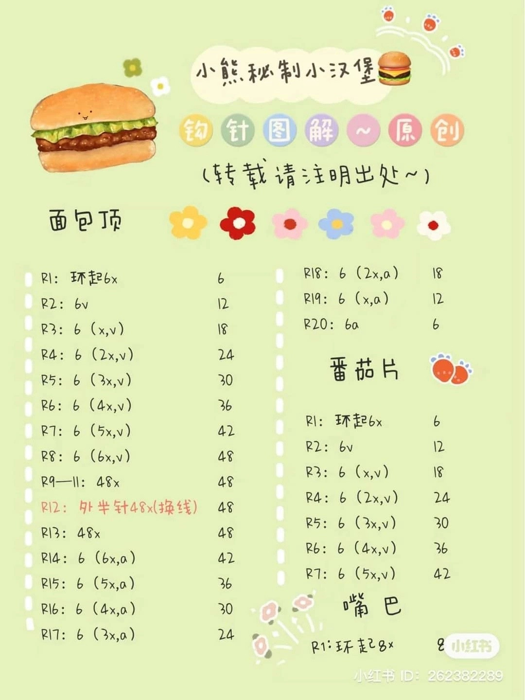 Crochet Pattern for Cute Little Bear Hamburger Amigurumi