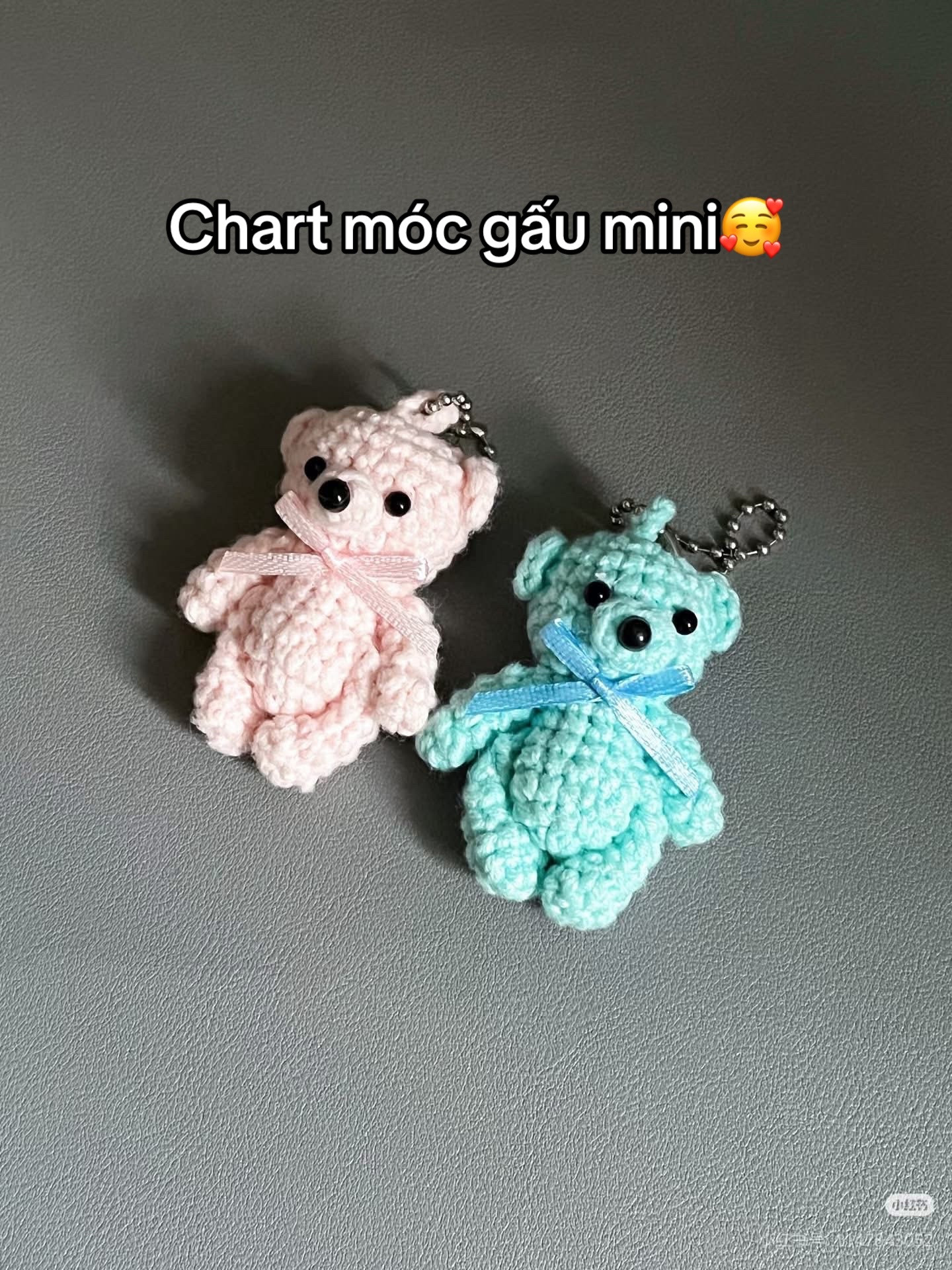 Crochet Pattern for Cute Mini Couple Bears Keychains