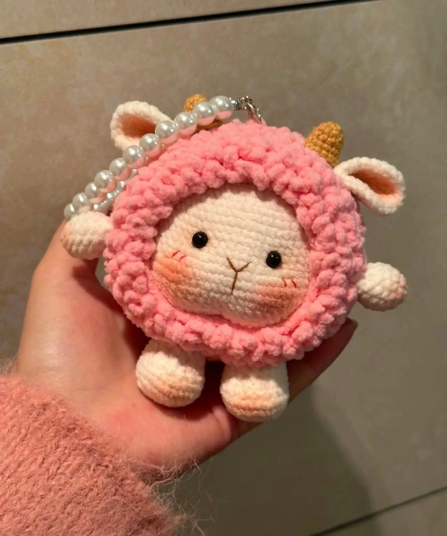 Crochet Pattern for Cute Pink Dongdong Sheep Amigurumi