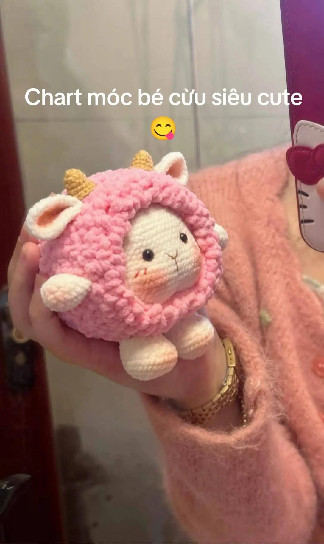 Crochet Pattern for Cute Pink Dongdong Sheep Amigurumi