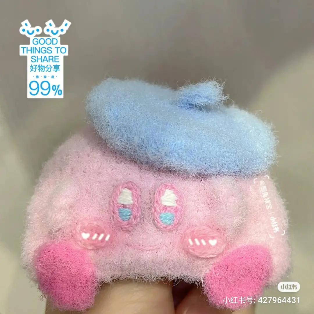 Crochet pattern for cute pink fish character hat with blue beret, detailed flat chart tutorial