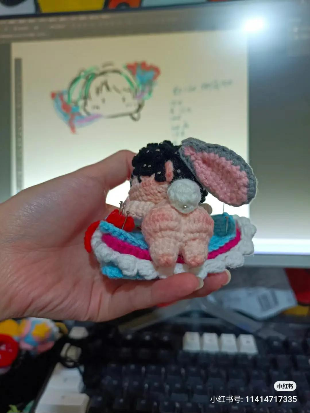 Crochet Pattern for Cute Prone Bunny Doll