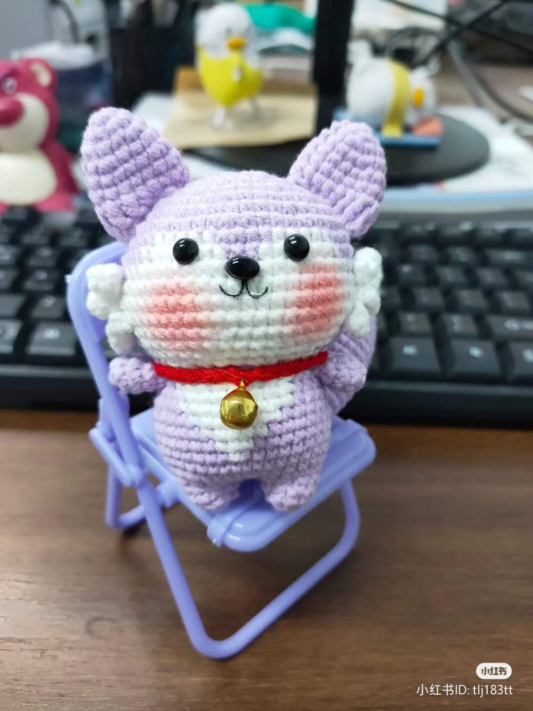 Crochet Pattern for Cute Purple Fox Amigurumi Doll