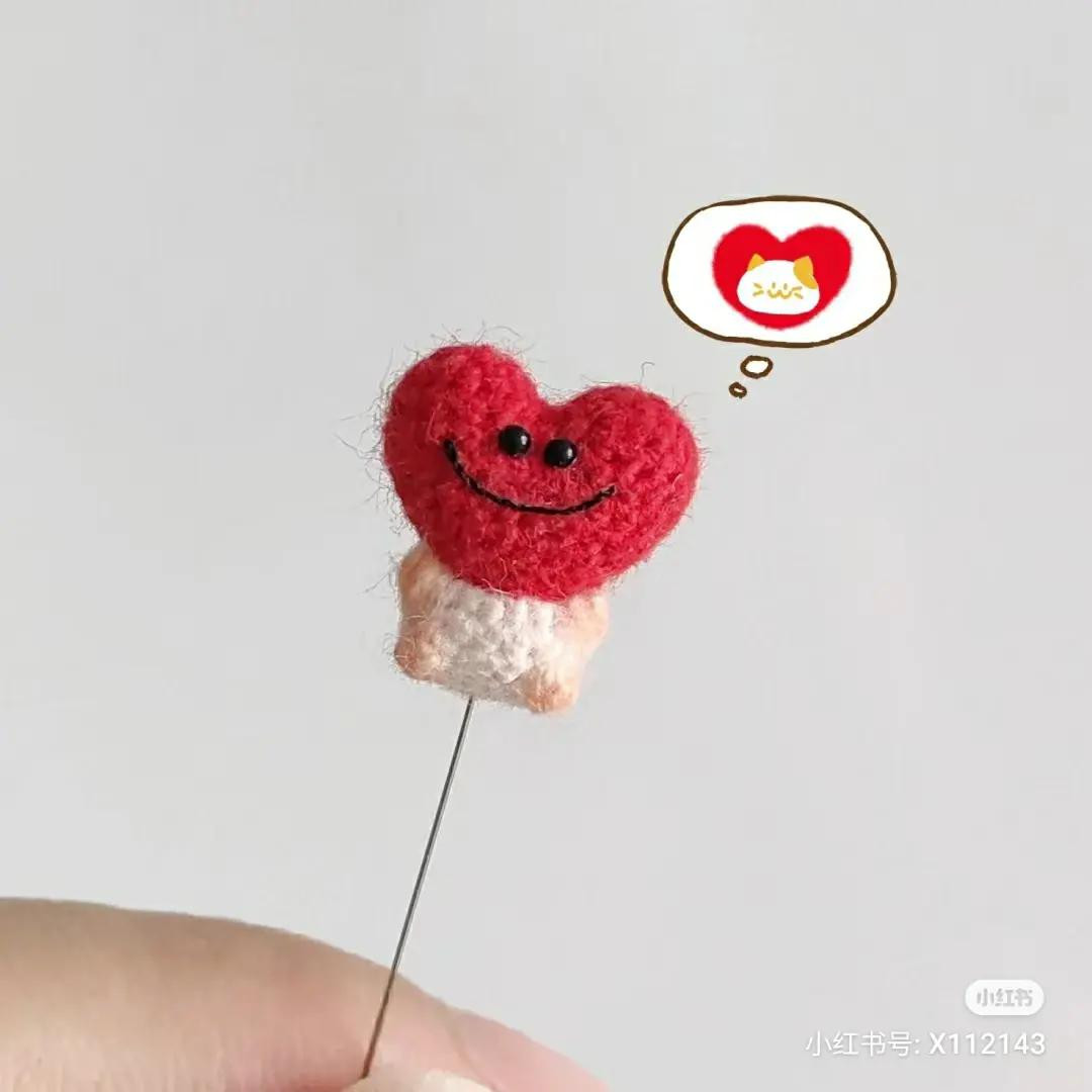 Crochet Pattern for Cute Red Heart Amigurumi with Smiley Face
