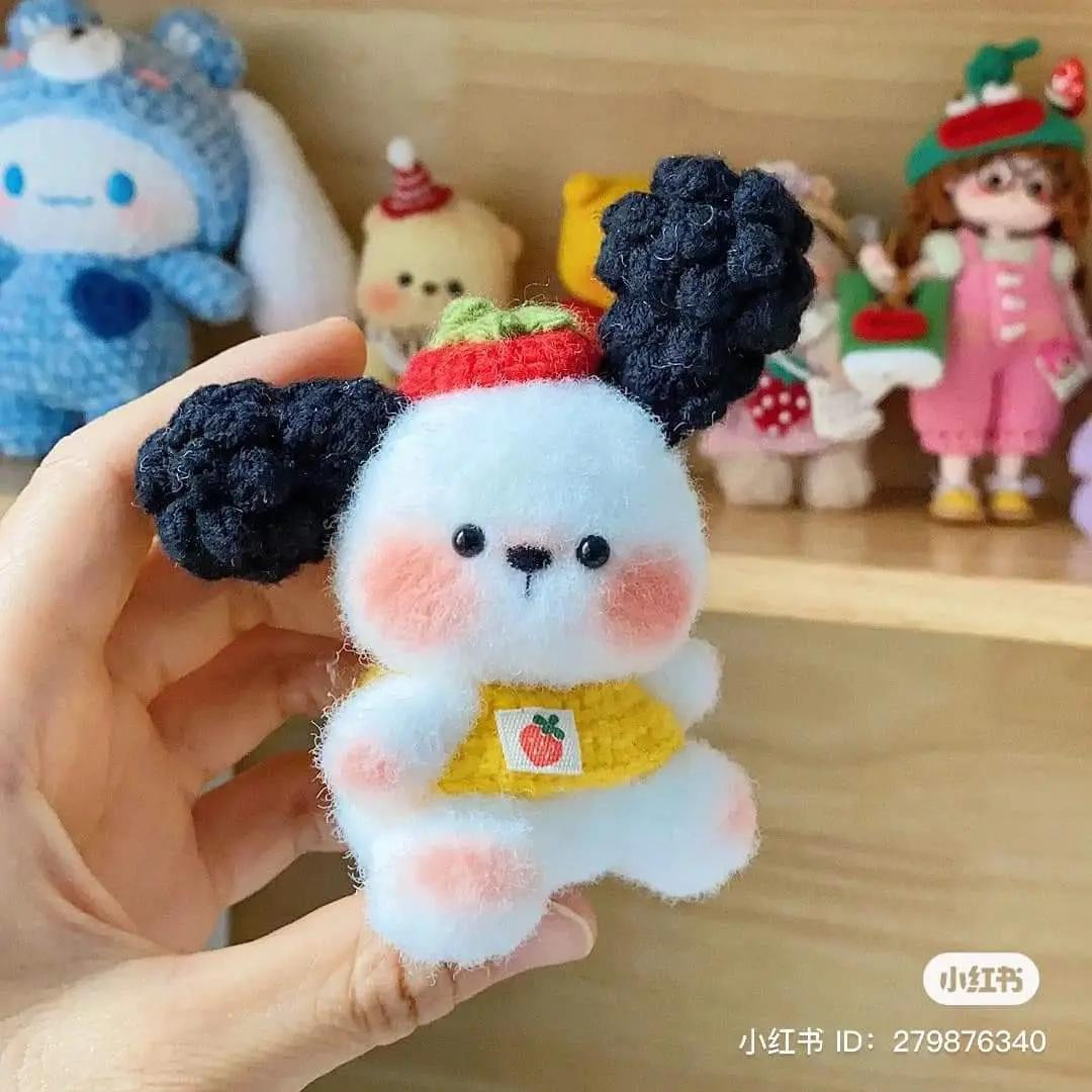 Crochet Pattern for Cute Strawberry and Cherry Bunny Amigurumi Dolls