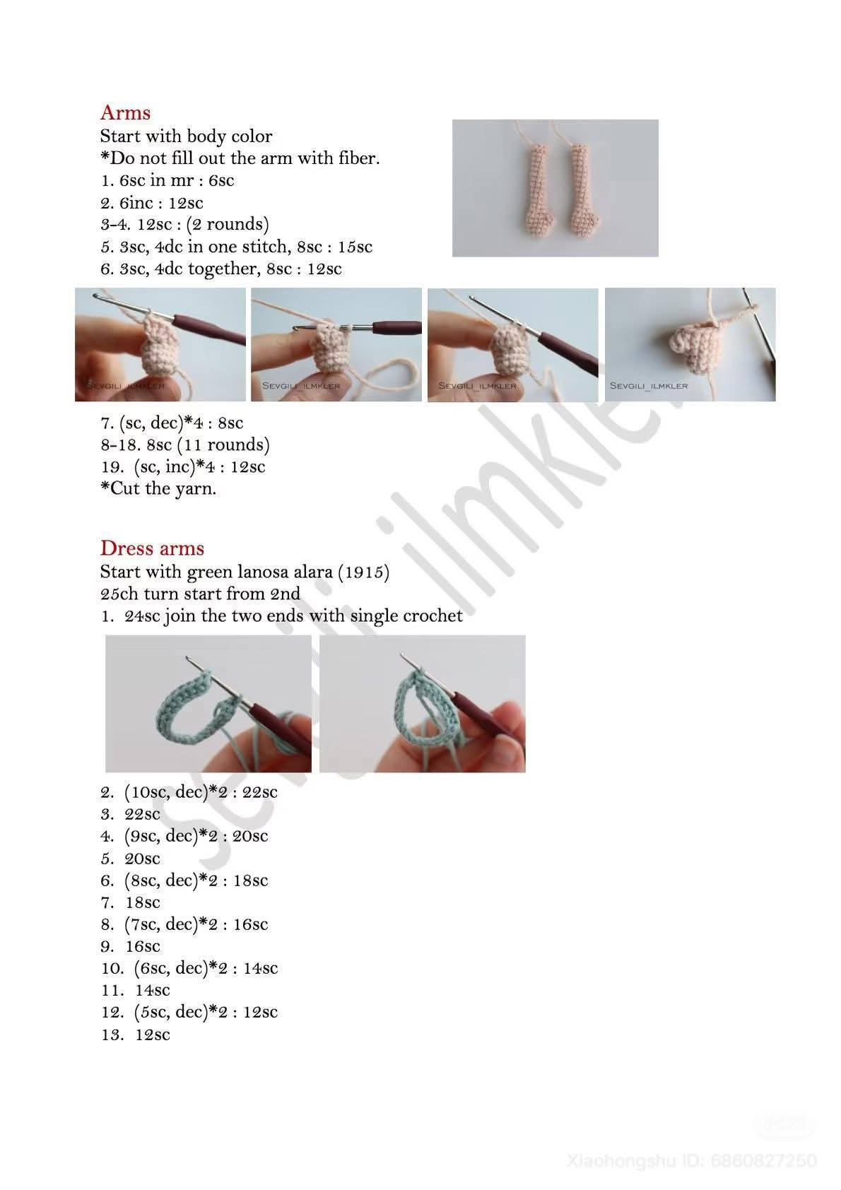 Crochet Pattern for Cute Traditional Dress Girl Doll with Flower Hair Buns