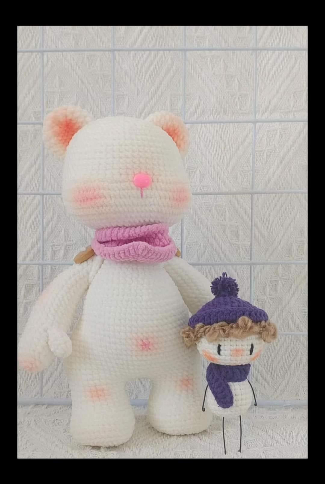 Crochet Pattern for Cute White Bear Amigurumi