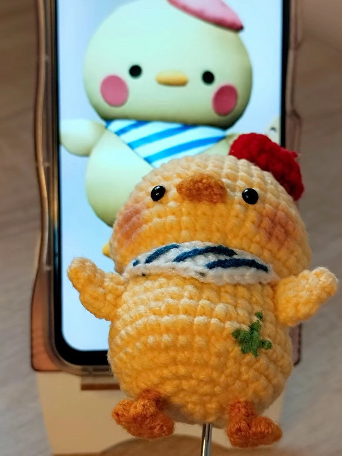 Crochet Pattern for Cute Yellow Artist Chicken Doll with Red Beret