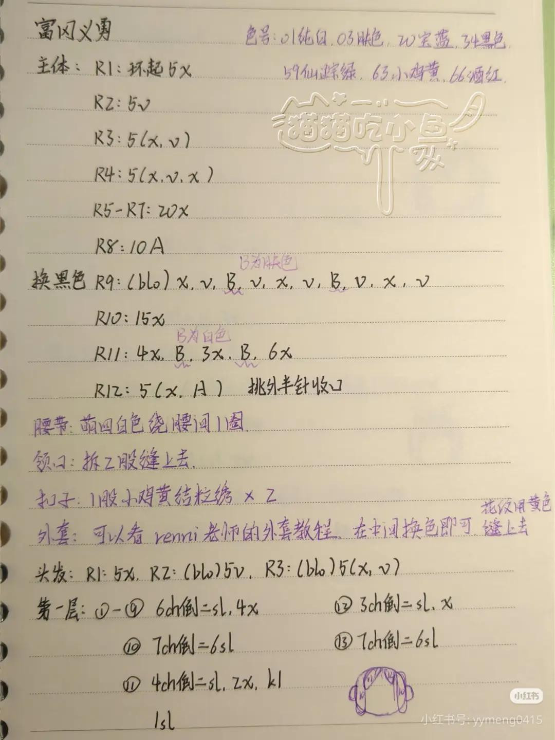 Crochet Pattern for Demon Slayer Giyu Tomioka Amigurumi Doll