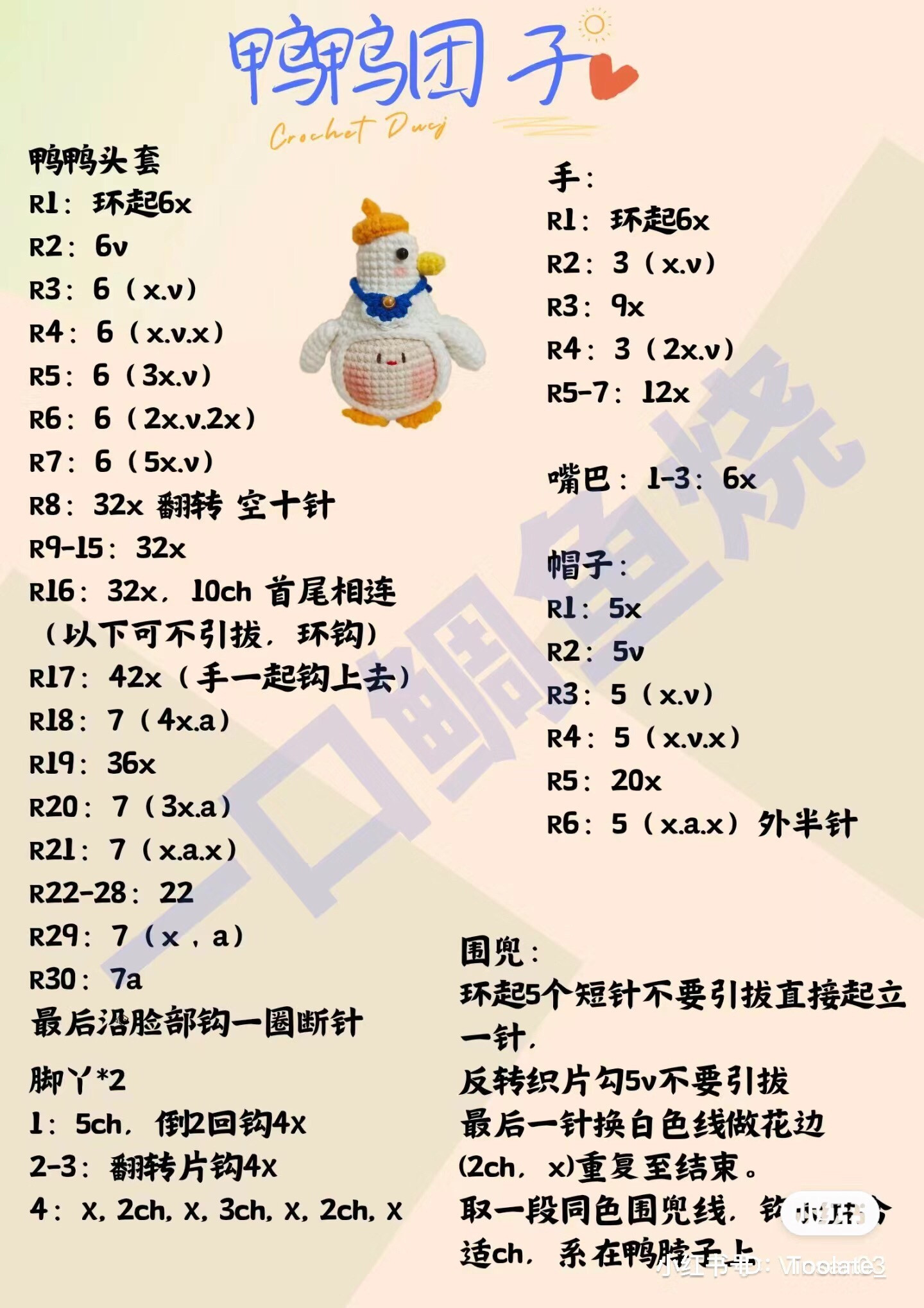 Crochet Pattern for Ducky Dumpling and Golden Dumpling Amigurumi Dolls