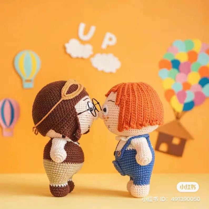 Crochet Pattern for Ellie Amigurumi Doll from Up Movie, Detailed Step-by-Step Chart