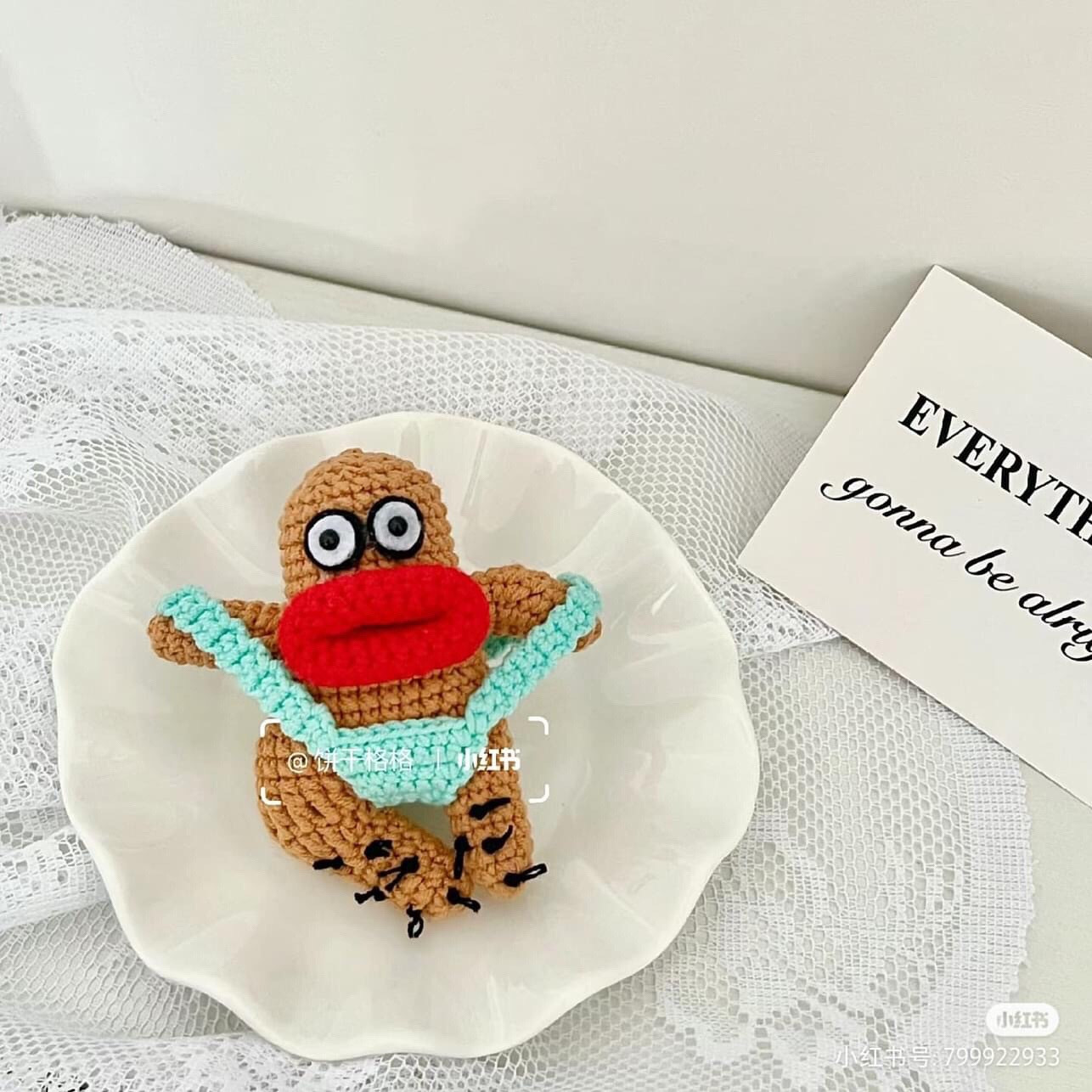 Crochet Pattern for Funny Undies Man Amigurumi with Red Lips and Blue Diaper