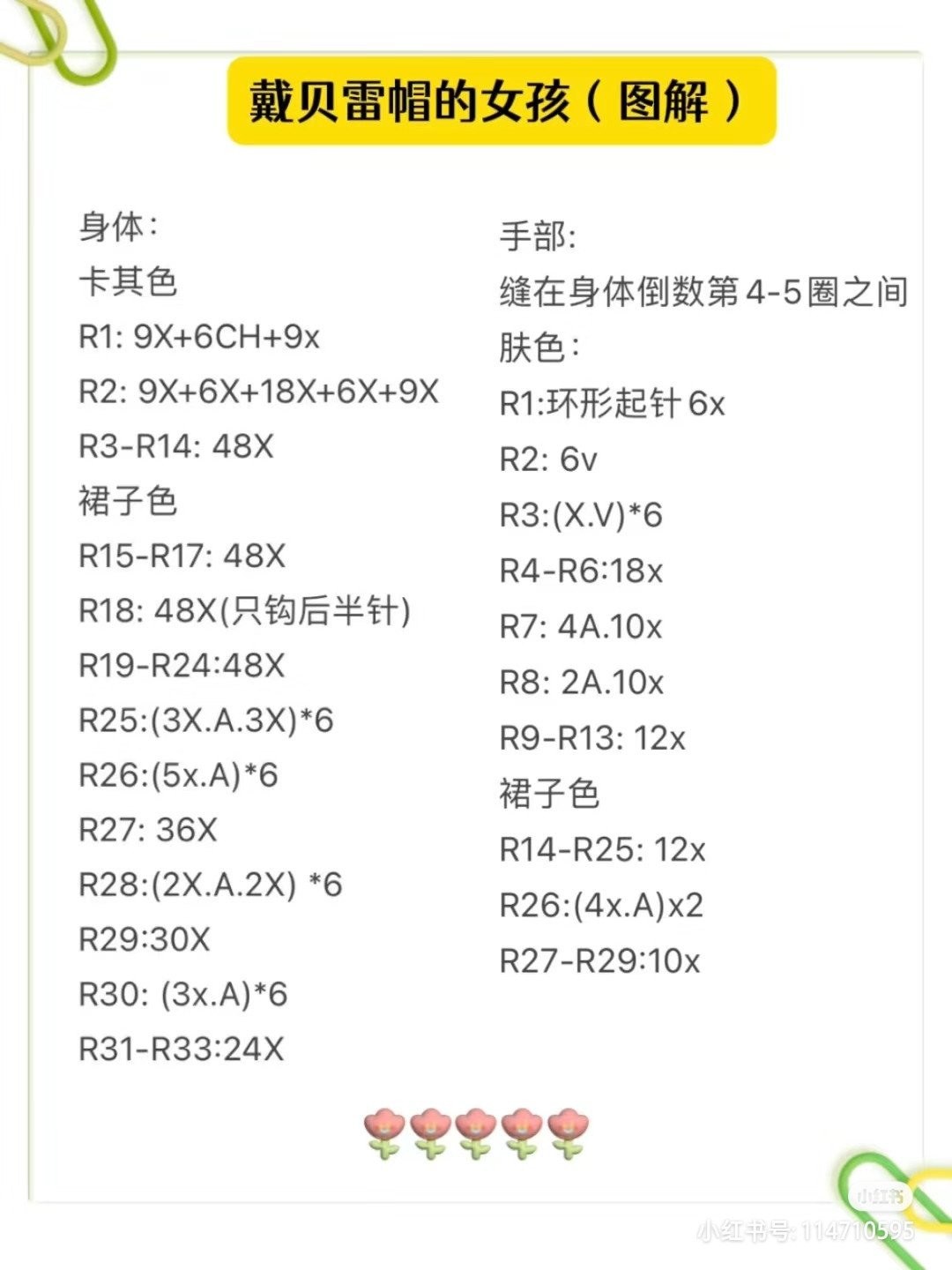 Crochet Pattern for Girl Doll with Beret Hat