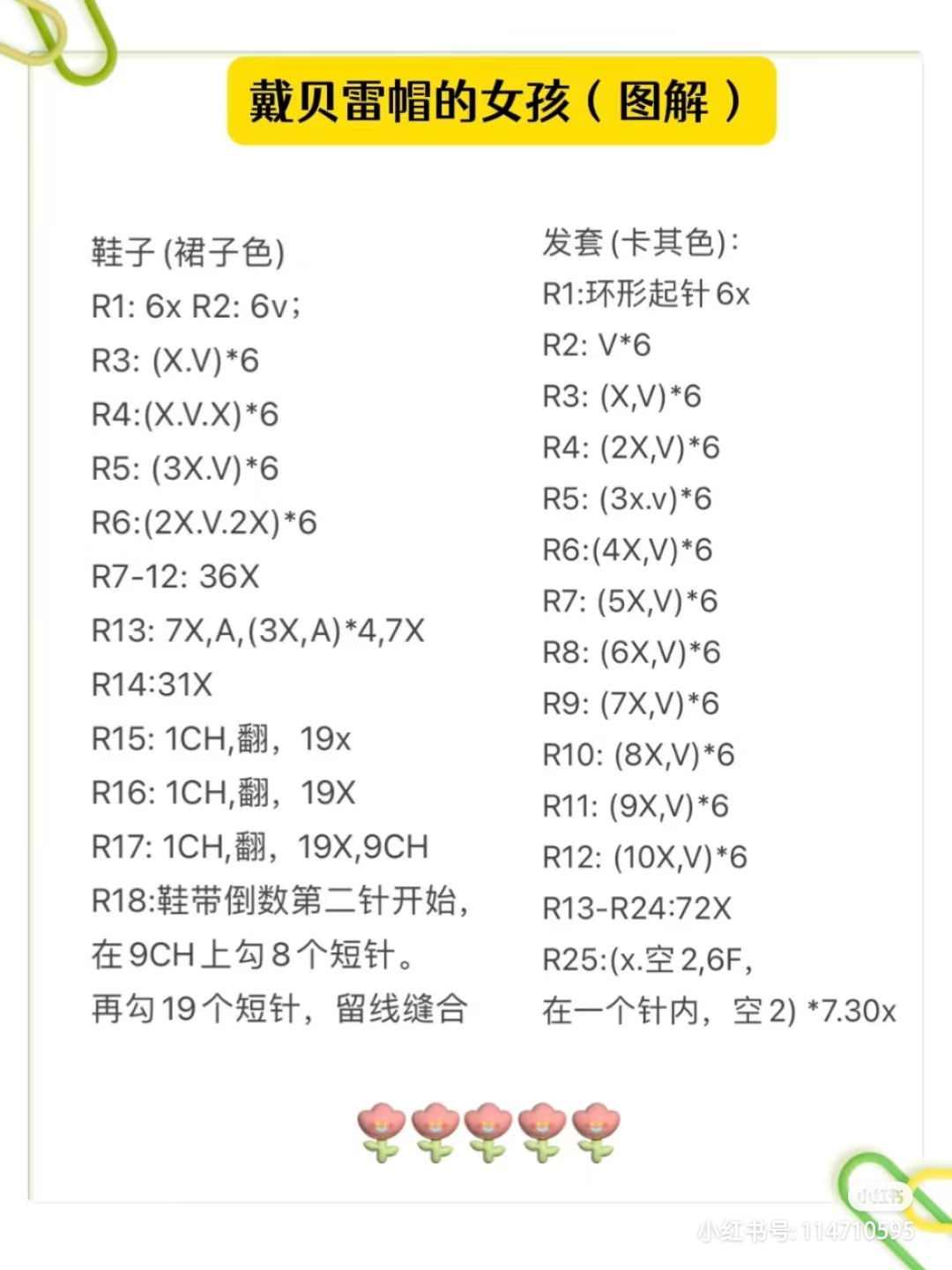 Crochet Pattern for Girl Doll with Beret Hat