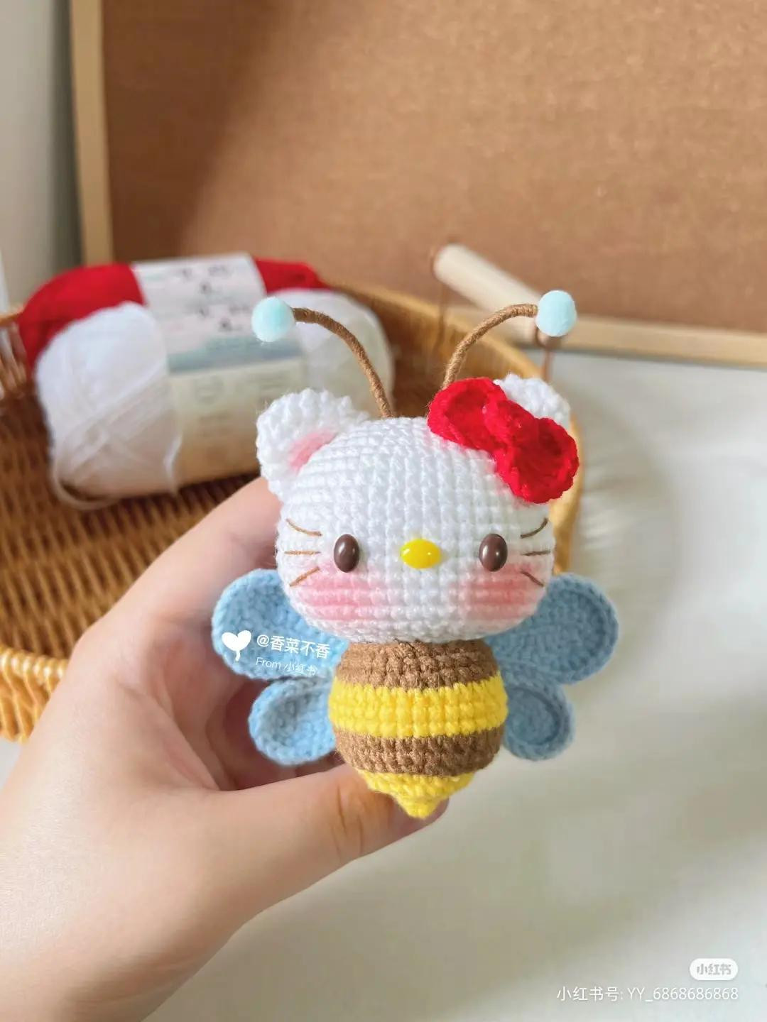 Crochet Pattern for Hello Kitty Bee Amigurumi Doll