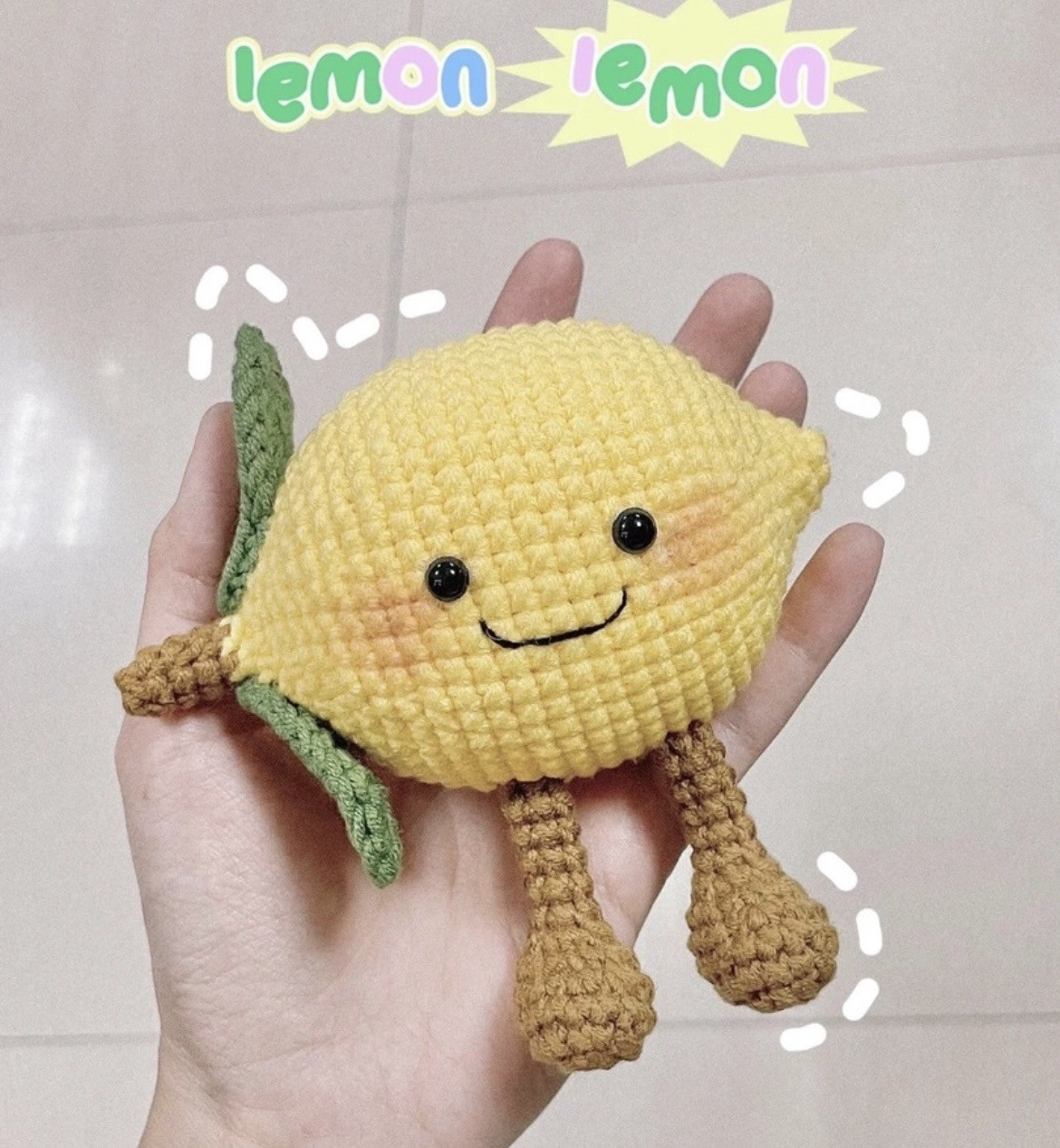 Crochet Pattern for Jellycat Style Lemon Amigurumi Doll