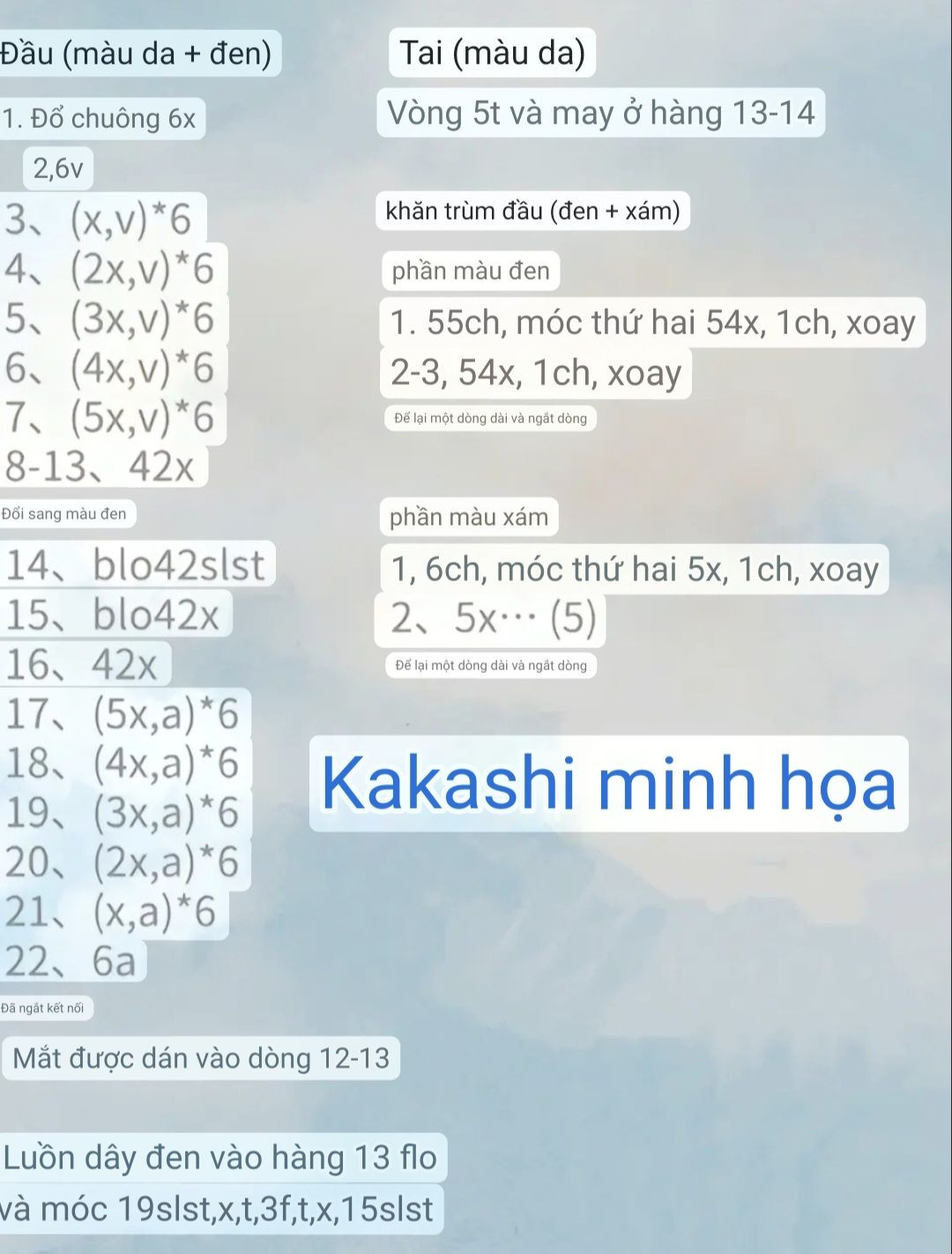 Crochet Pattern for Kakashi Hatake from Naruto