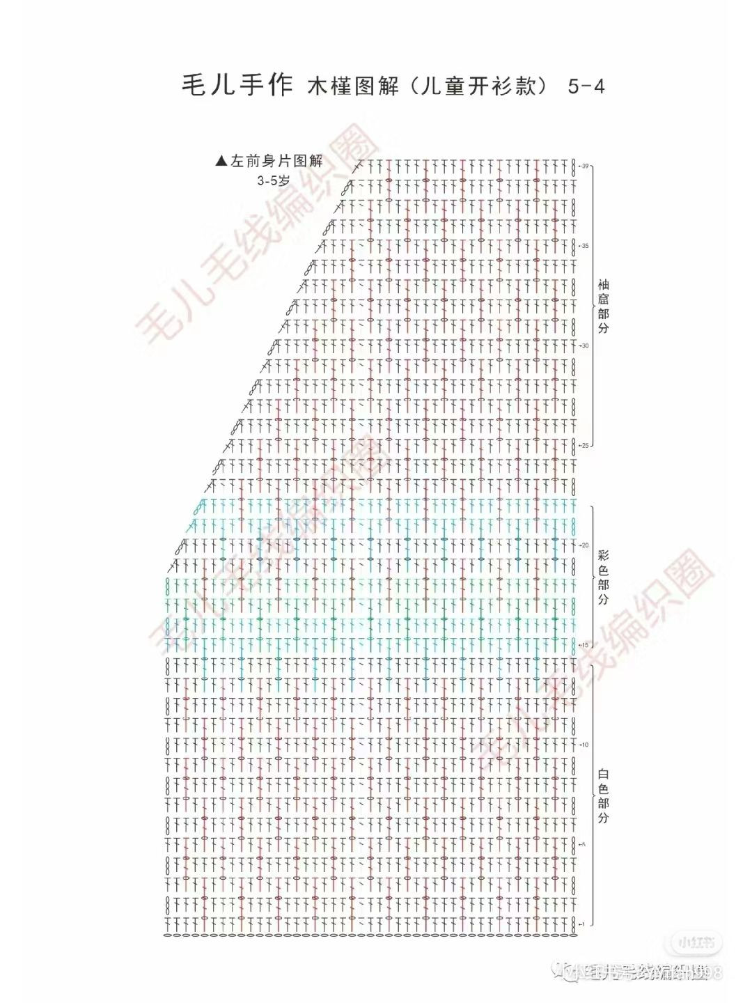 Crochet pattern for kids cardigan with textured stripes and buttons