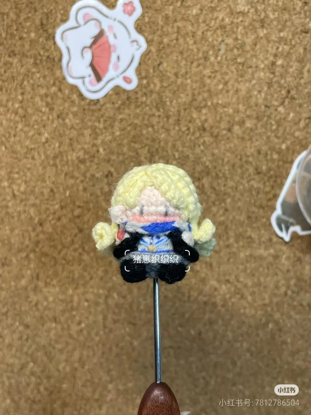 Crochet Pattern for Luna Doll with Blonde Hair and Blue Scarf