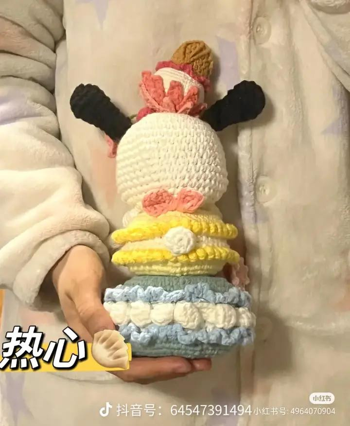 Crochet Pattern for Macaron Rabbit Doll with Ice Cream and Lemon Slices