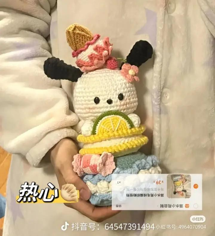 Crochet Pattern for Macaron Rabbit Doll with Ice Cream and Lemon Slices