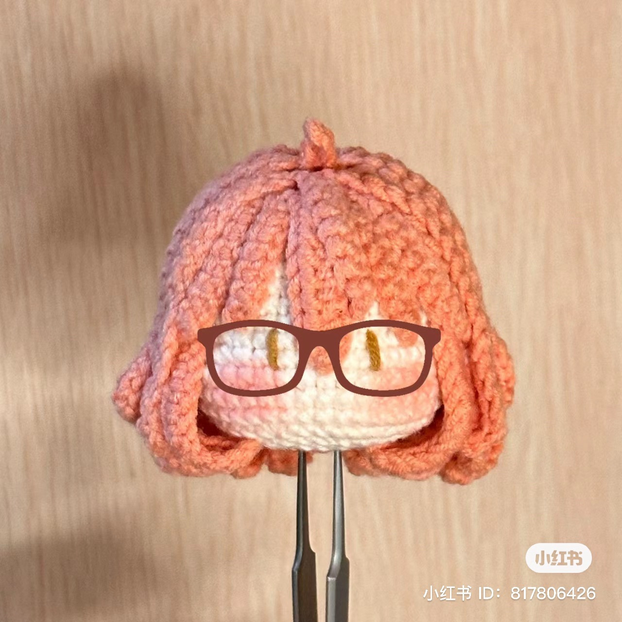 Crochet Pattern for Mirai Kuriyama Doll with Orange Hair and Red Glasses